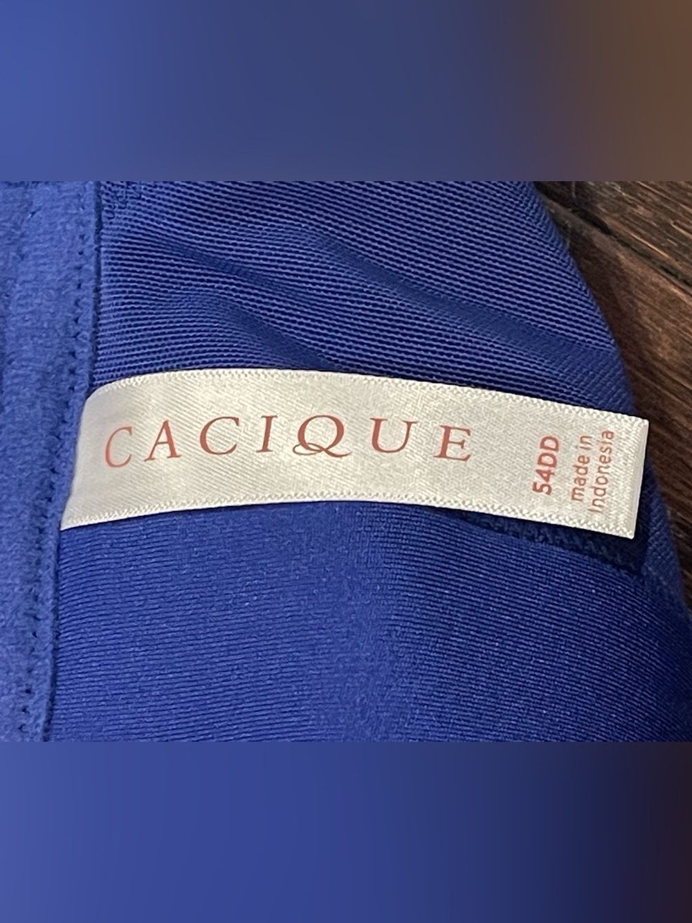 Cacique Bra Blue Lace Lightly Lined Full Coverage Comfort Bliss Size 54DD NEW - Picture 2 of 7
